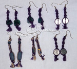 Hemp earrings of purple and/or combined hemp with beads...