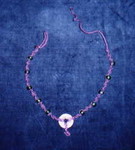 Purple hemp with green glass beads and Chinese coin center-piece (1) (Will get better photos soon...)